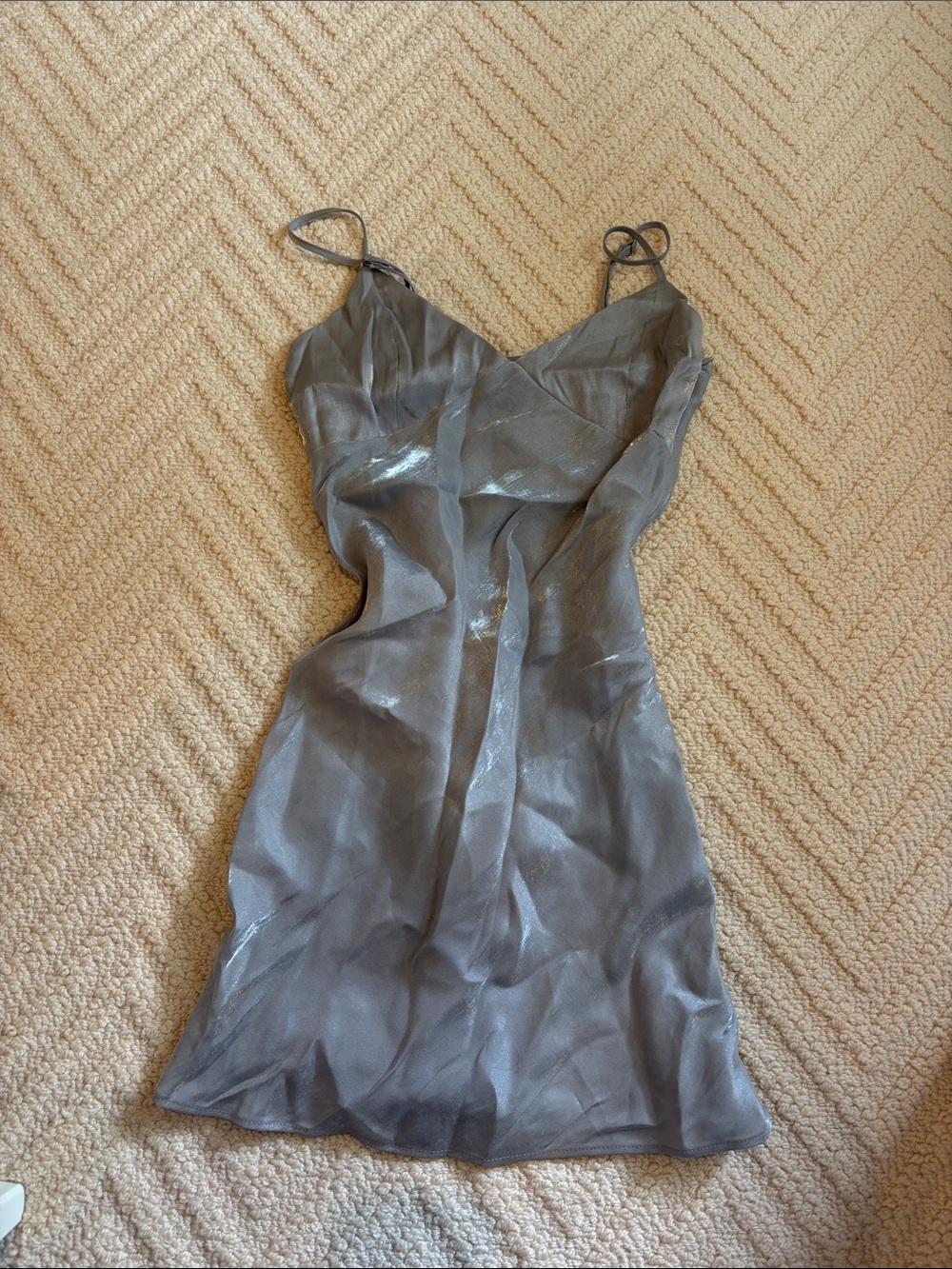 H&M Sheer Gray Slip Dress with Spaghetti Straps